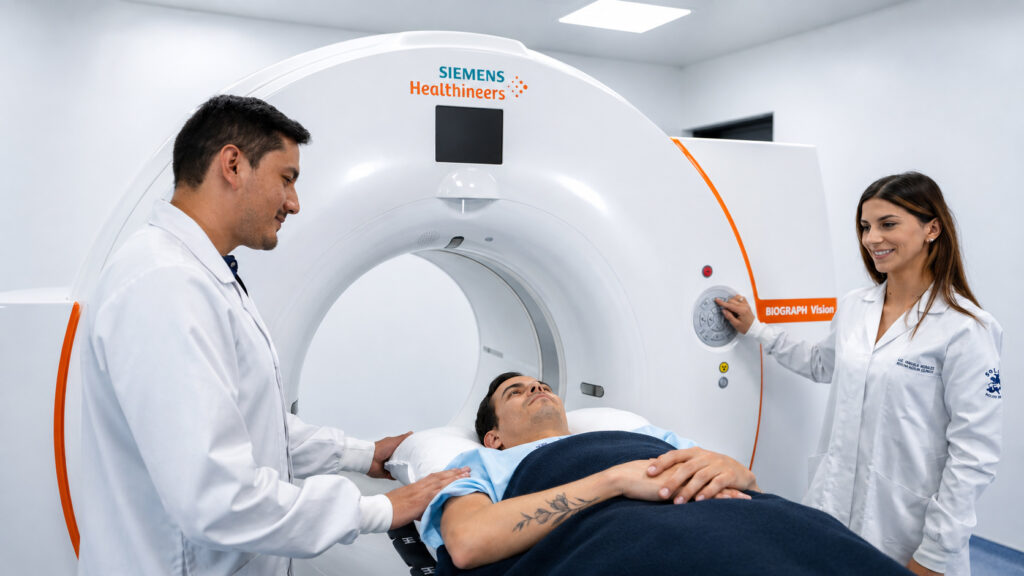 Equipo PET/CT del Centro de Medicina Nuclear Molecular de SOLCA Quito utilizado para estudios de diagnóstico de precisión.